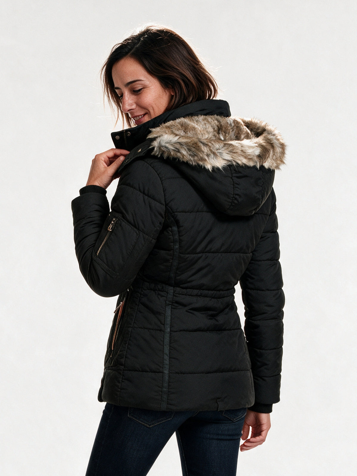 Ingrid - Women's Quilted Hooded Jacket with Lined Hood - view 5