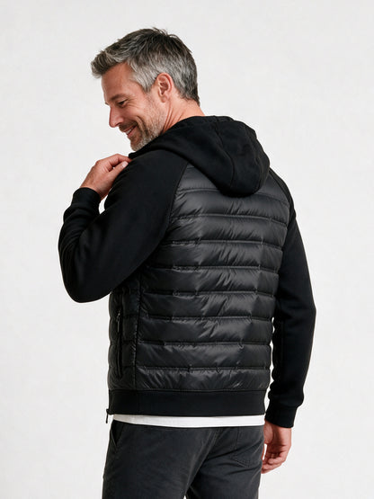 Ivar - Men's Quilted Hooded Jacket with Knit Sleeves - view 5