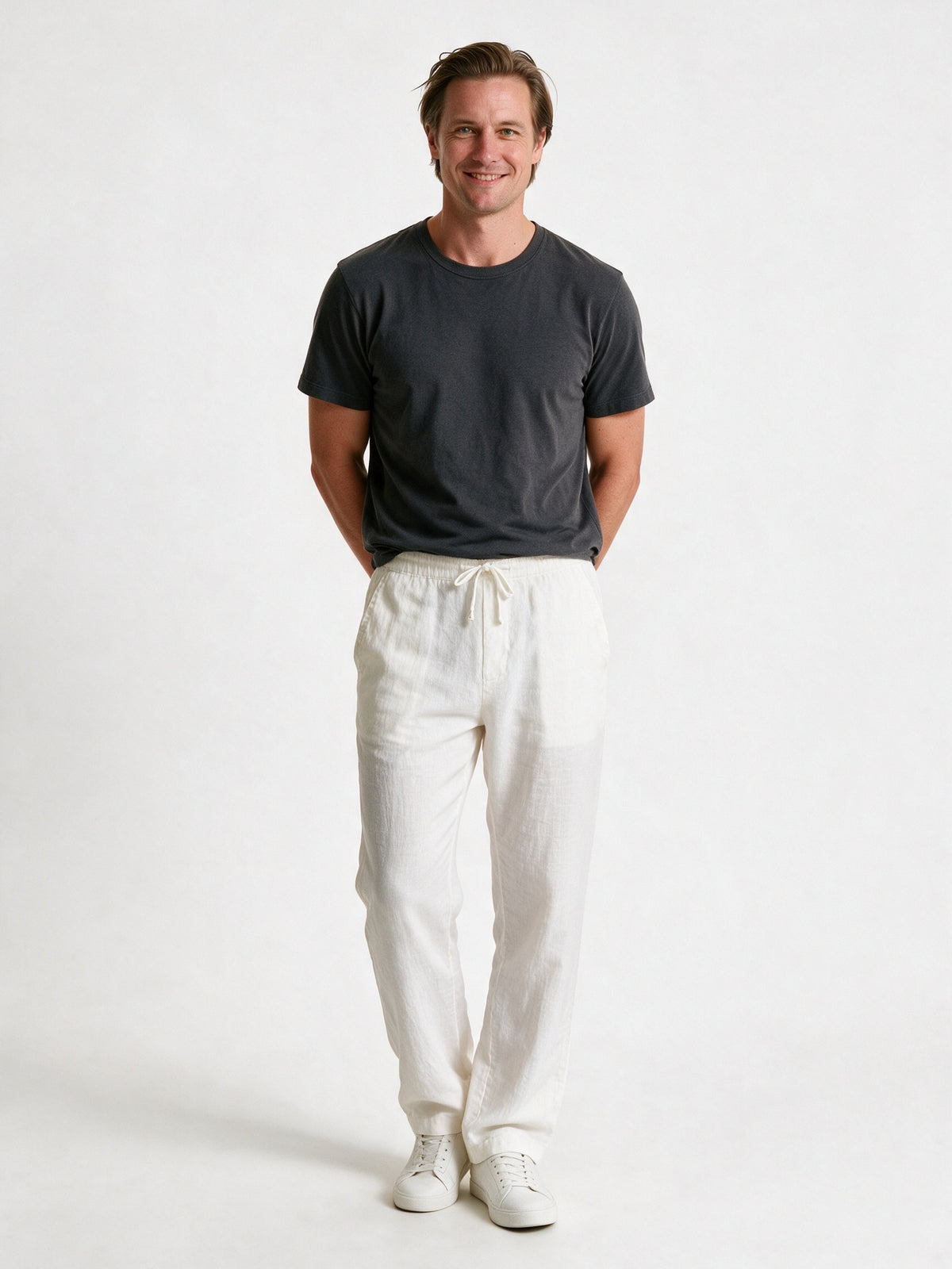 Jonas - Men's Lightweight Relaxed Drawstring Trousers - view 1