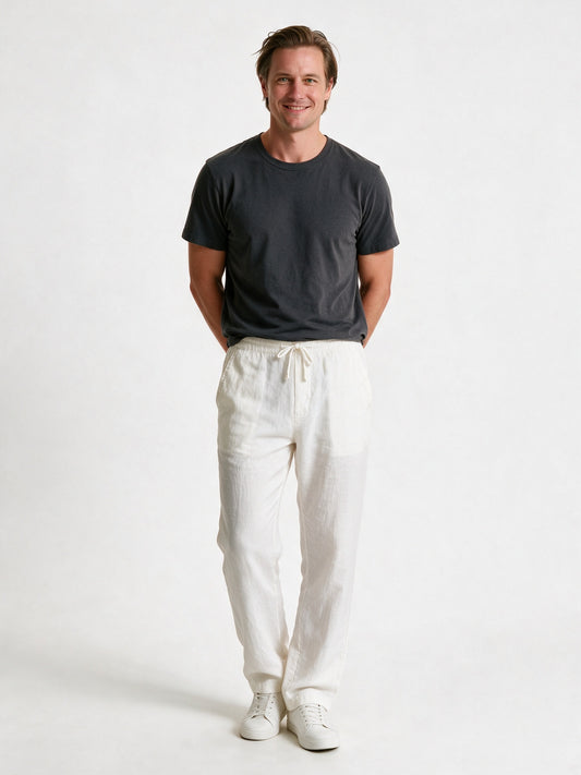 Jonas - Men's Lightweight Relaxed Drawstring Trousers - view 1