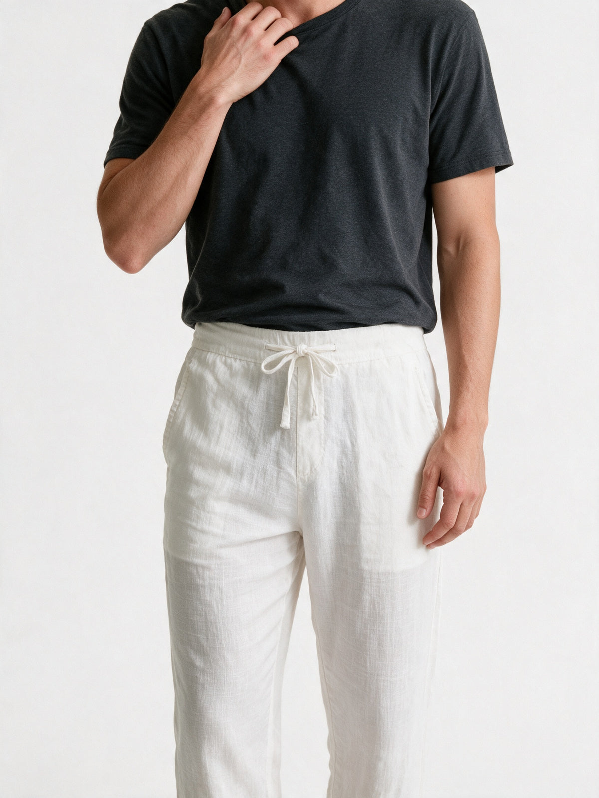 Jonas - Men's Lightweight Relaxed Drawstring Trousers - view 3