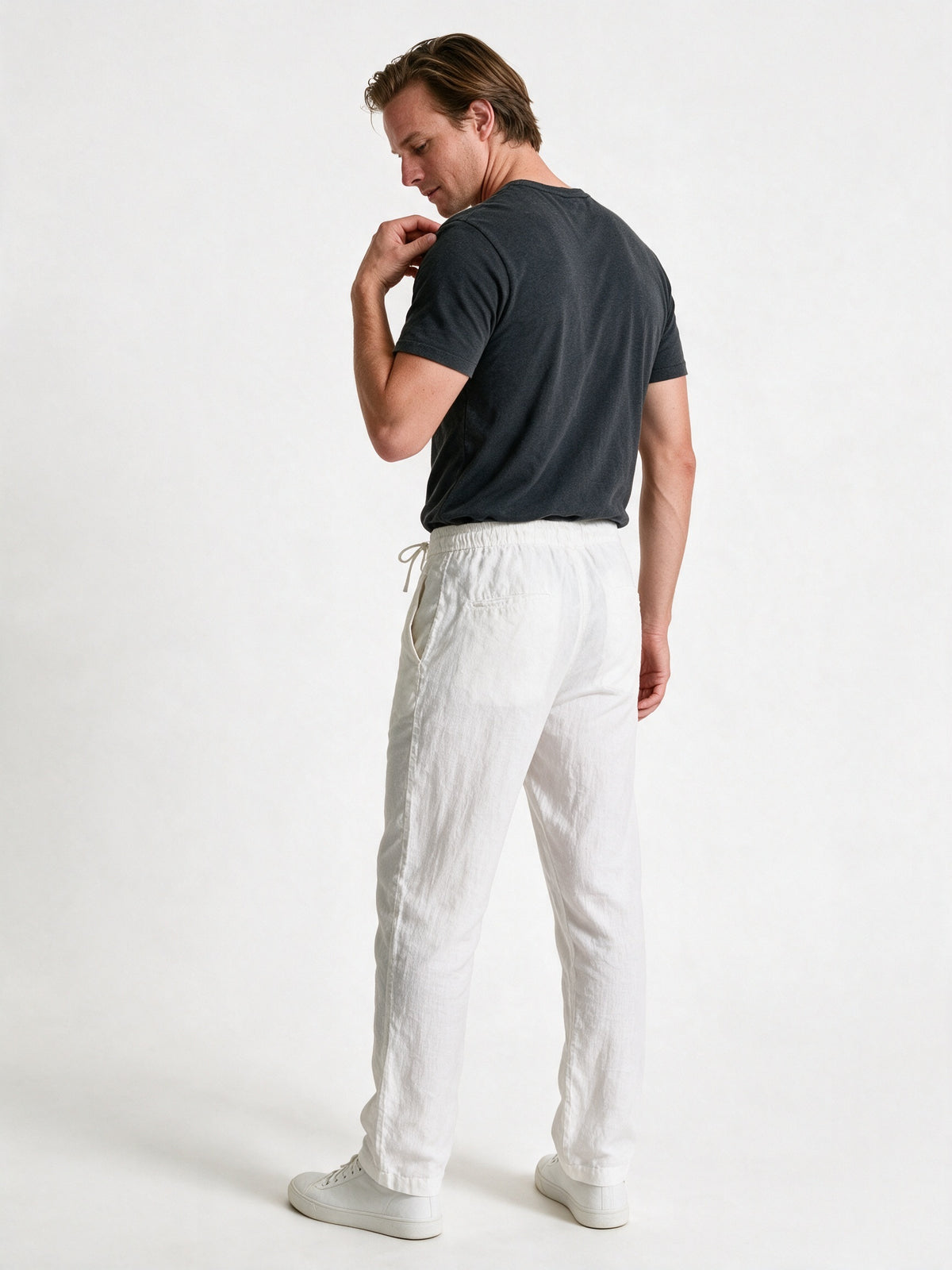 Jonas - Men's Lightweight Relaxed Drawstring Trousers - view 5