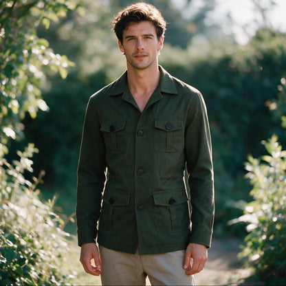 Joshua - Stylish Retro Linen Safari Jacket for Men