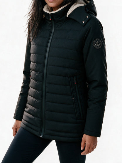 Karla - Women's Fluffy Lined Hooded Quilted Jacket - view 3
