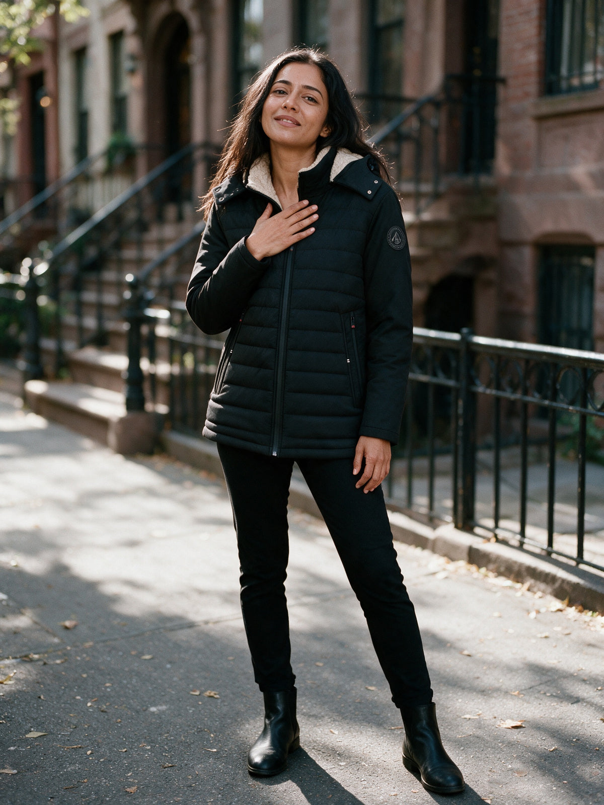 Karla - Women's Fluffy Lined Hooded Quilted Jacket - view 4