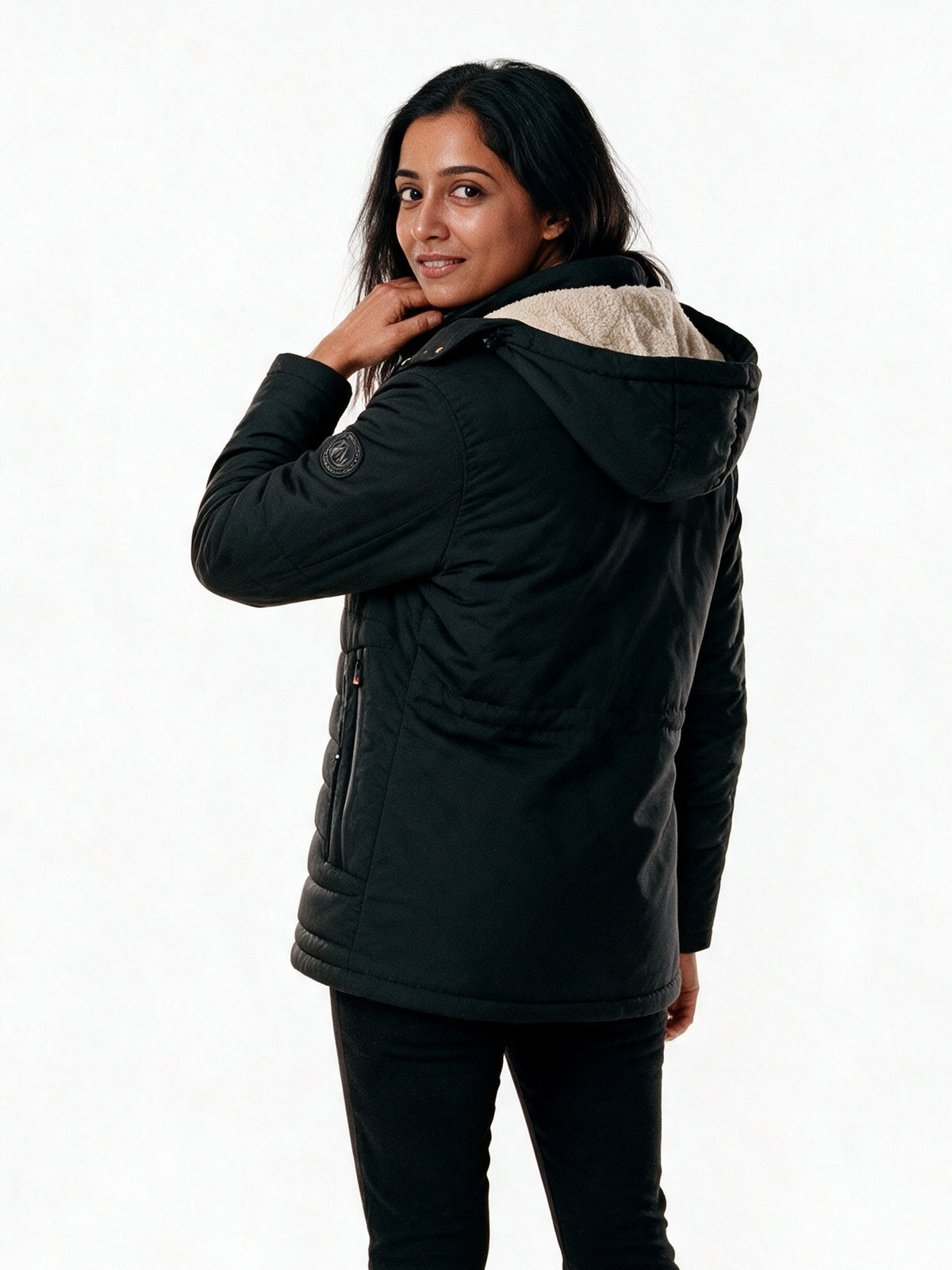 Karla - Women's Fluffy Lined Hooded Quilted Jacket - view 5