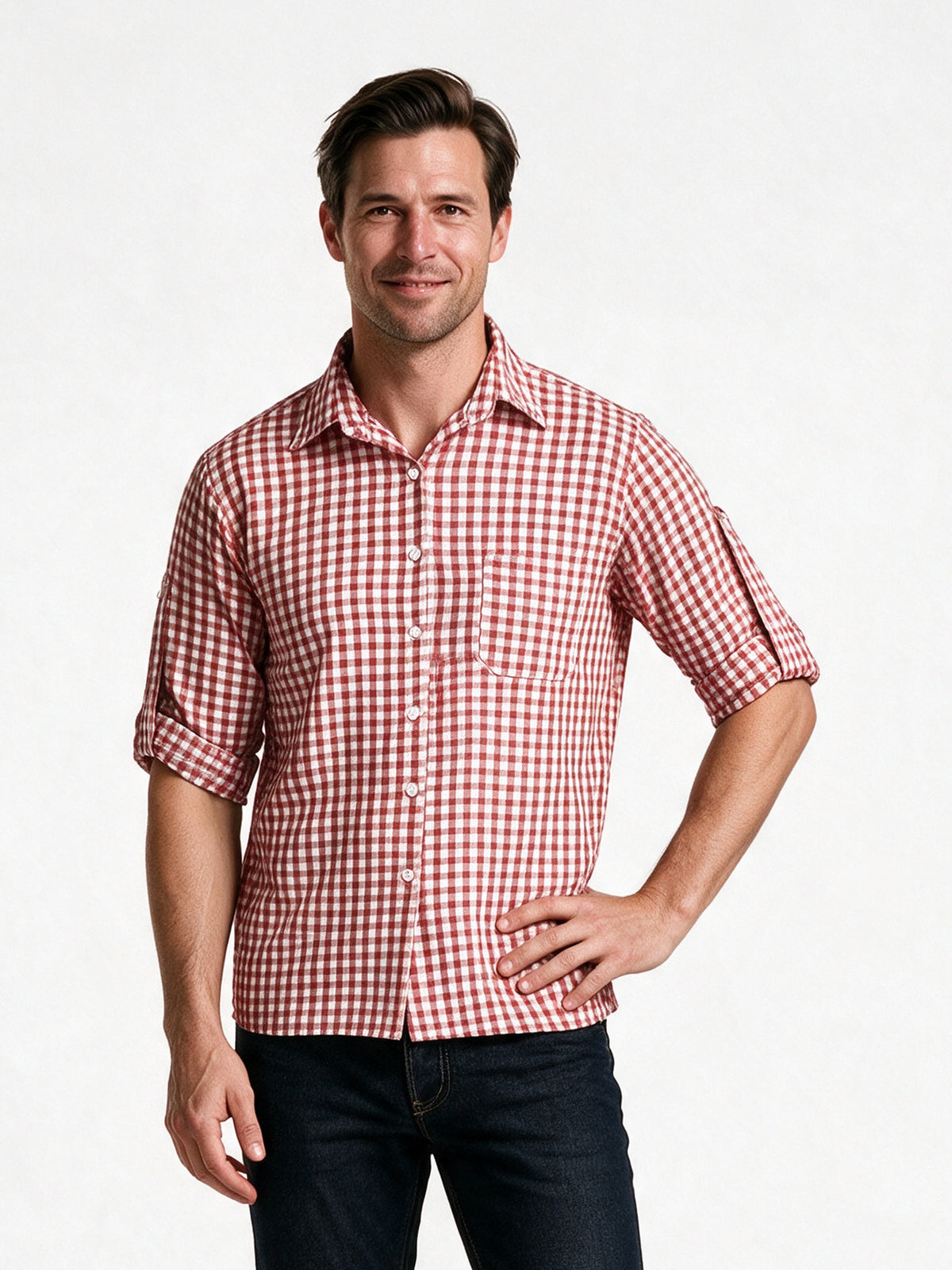 Kaspar - Bavarian Gingham Check Trachten Shirt - view 1