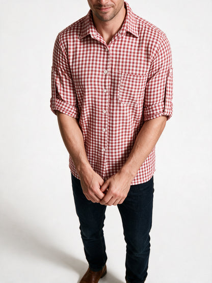 Kaspar - Bavarian Gingham Check Trachten Shirt - view 3