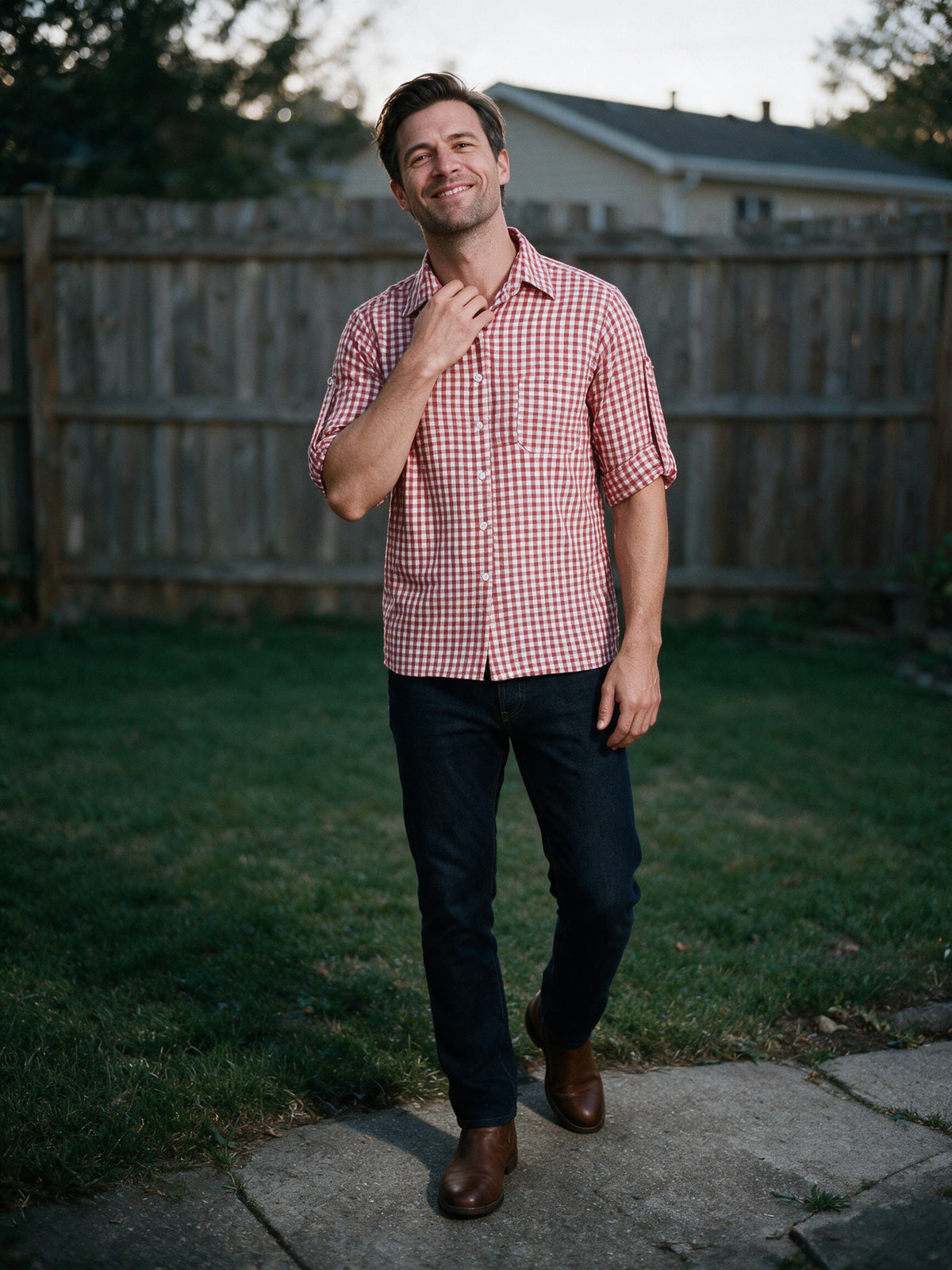 Kaspar - Bavarian Gingham Check Trachten Shirt - view 4