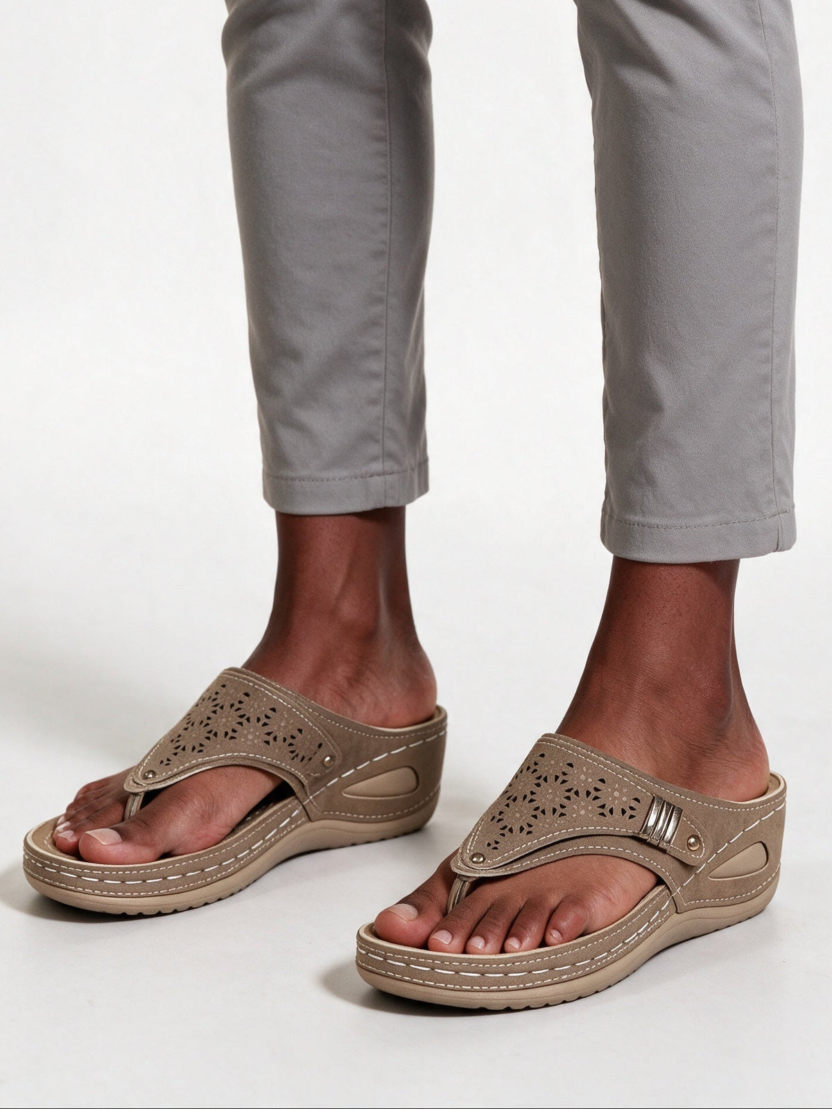 Kaylie - Cushioned Wedge Thong Sandals for Women - view 1