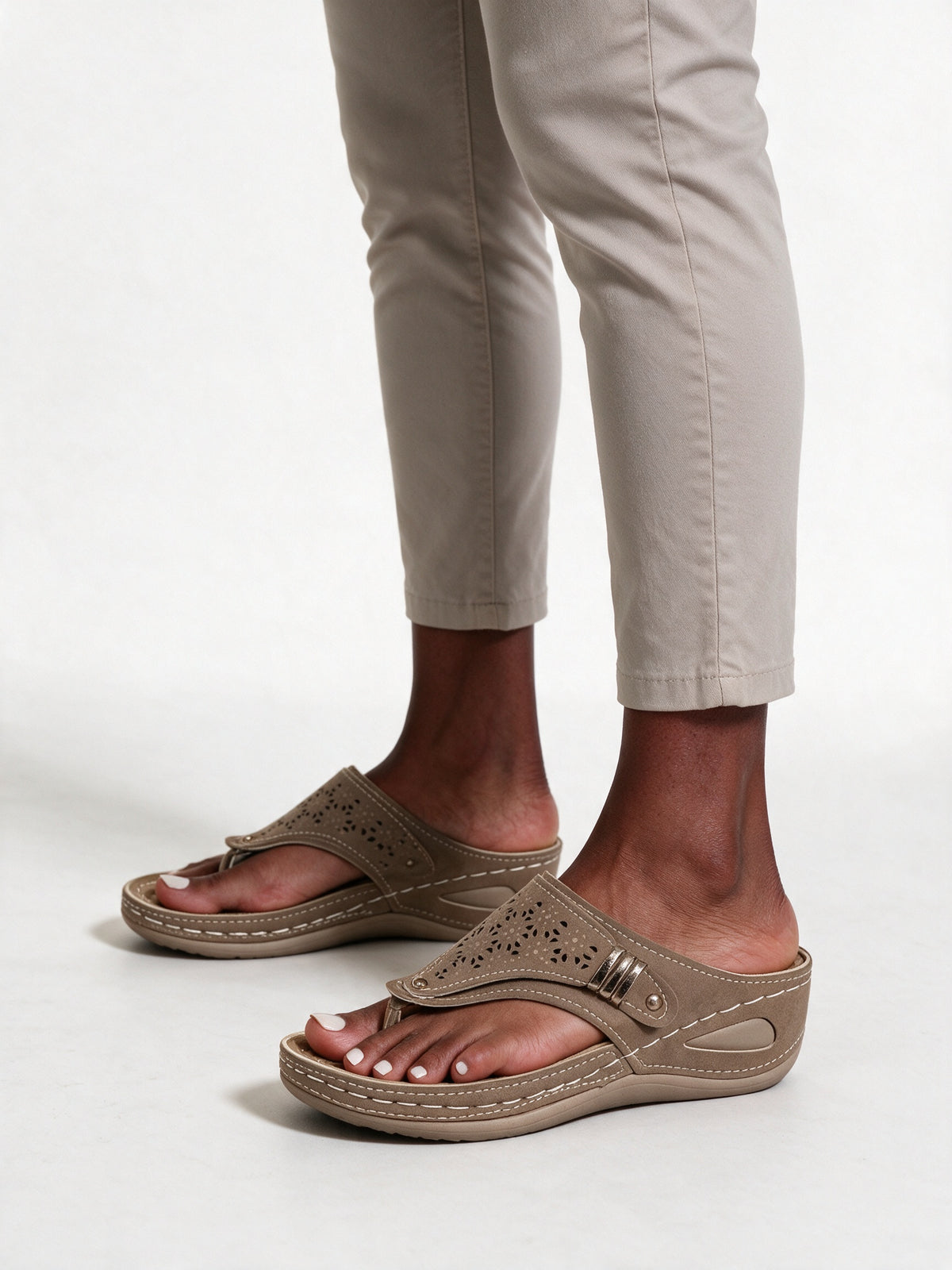 Kaylie - Cushioned Wedge Thong Sandals for Women - view 2