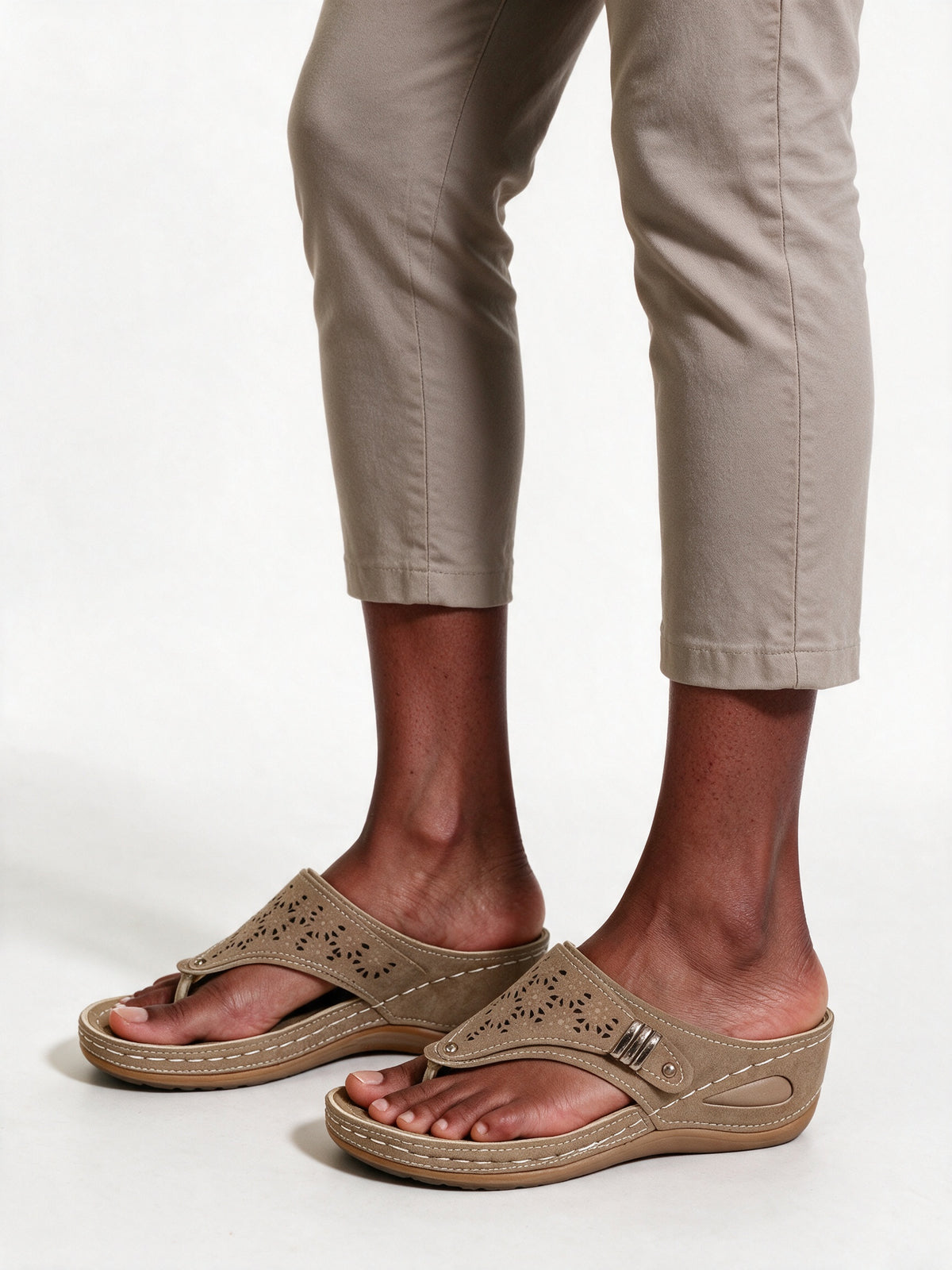 Kaylie - Cushioned Wedge Thong Sandals for Women - view 3