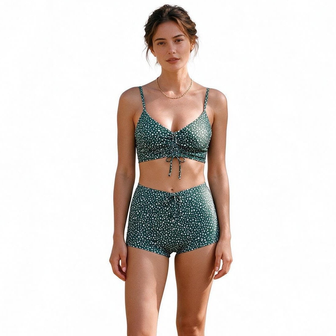 Kelly - Floral High Waist Bikini Swimsuit