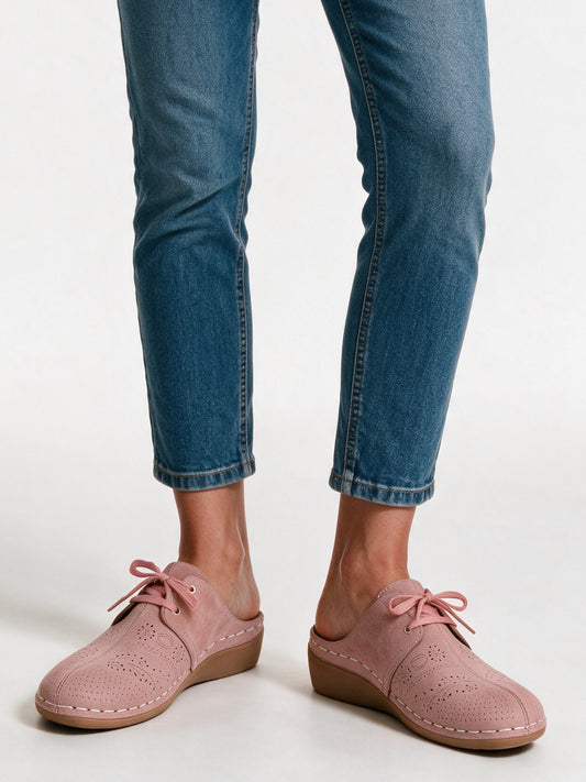 Kiara - Women's Lace Up Backless Wedge Shoes - view 1