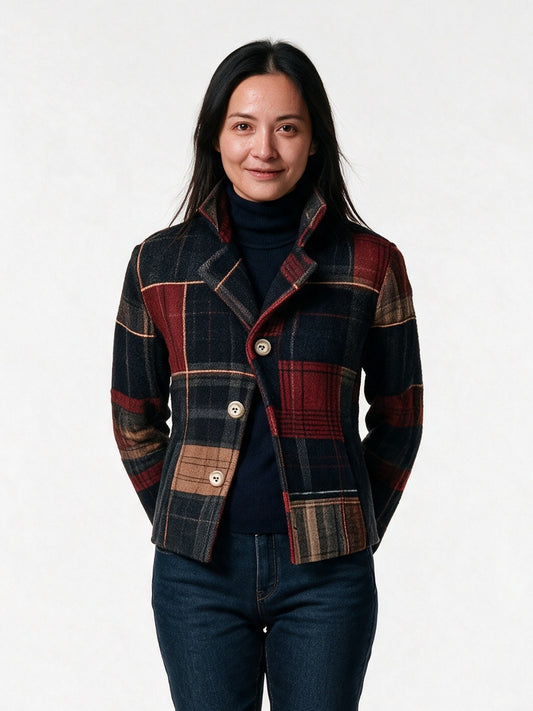 Kirsty - Women's Tartan Short Tailored Jacket - view 1