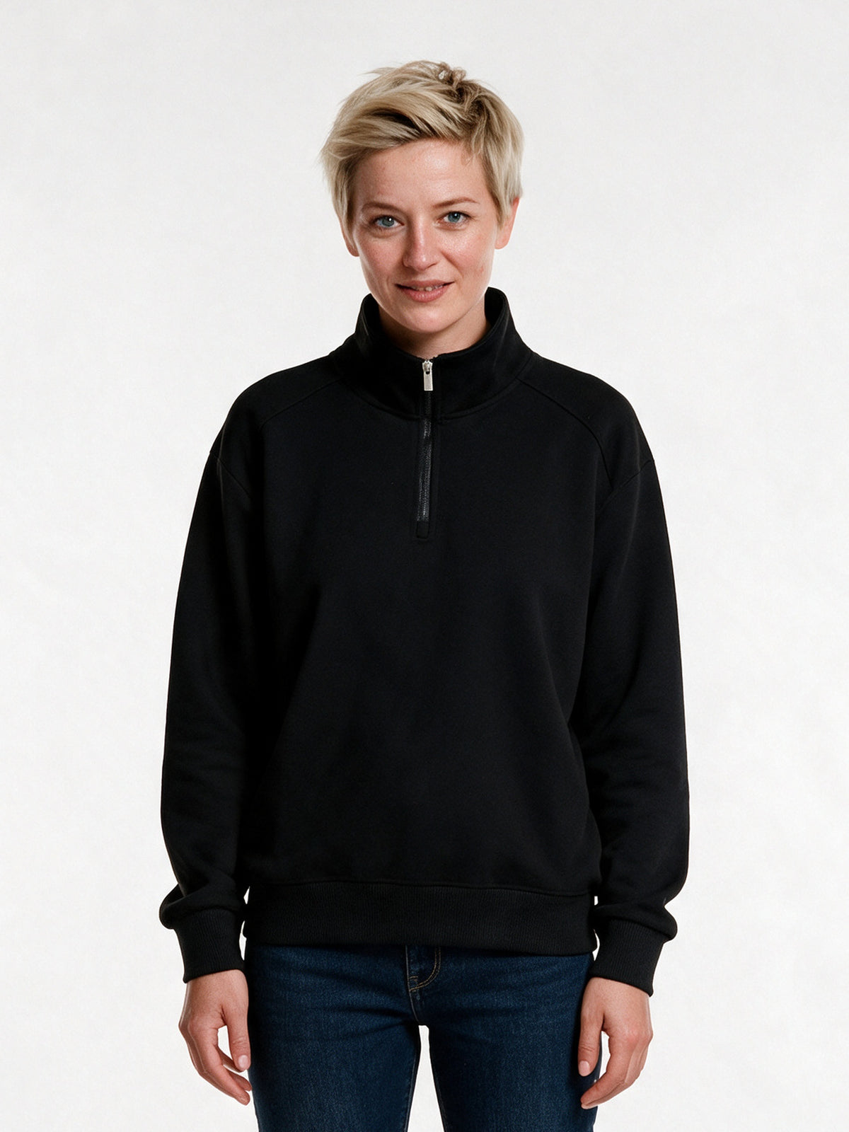 Knut - Unisex Half Zip Stand Collar Sweatshirt - view 1