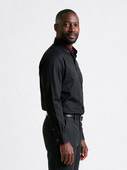 Laurence - Men's Contrast Collar Long Sleeve Dress Shirt - view 2
