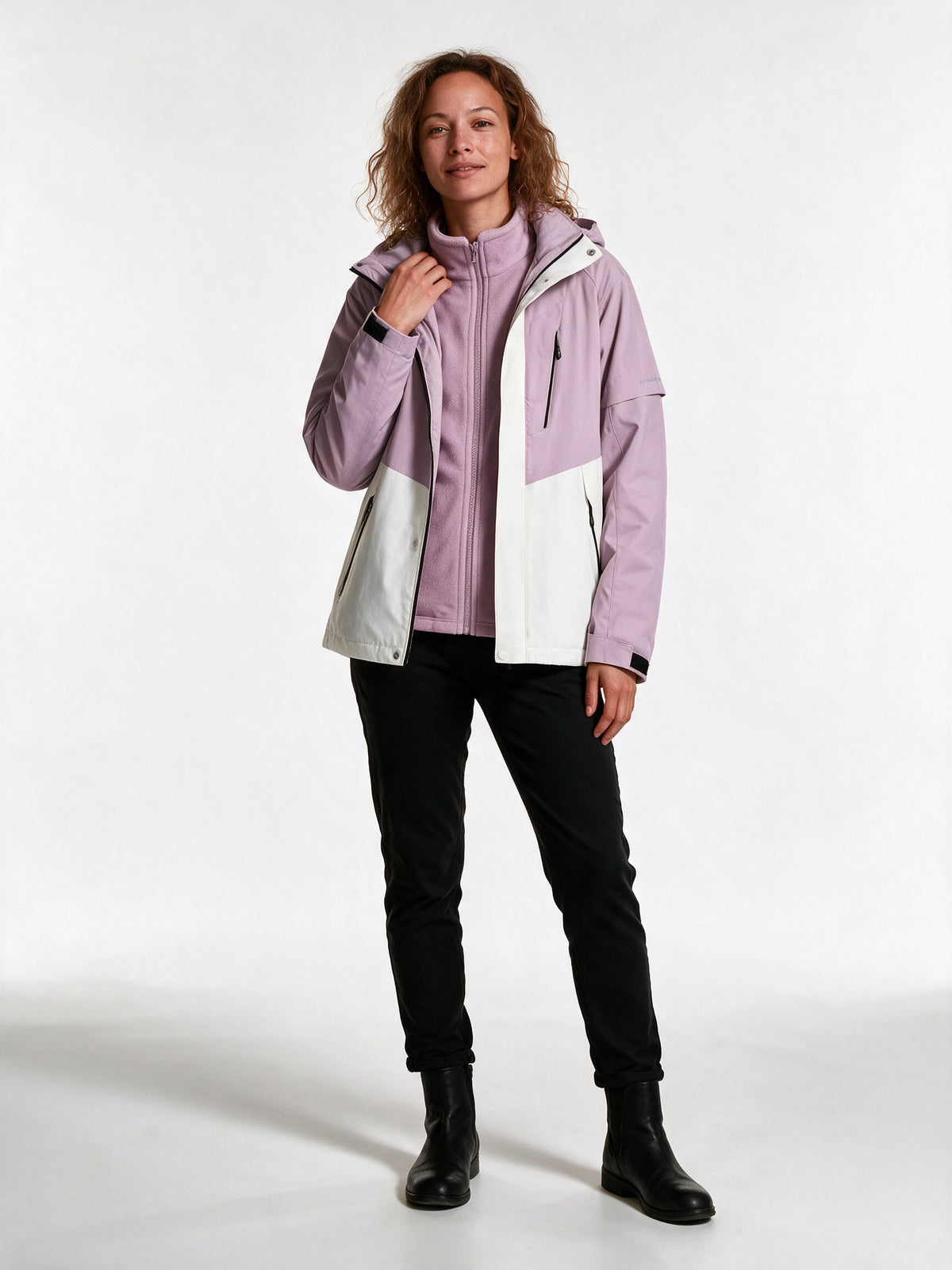 Layla - Water-Resistant Hooded Jacket with Warm Lining - Lavender