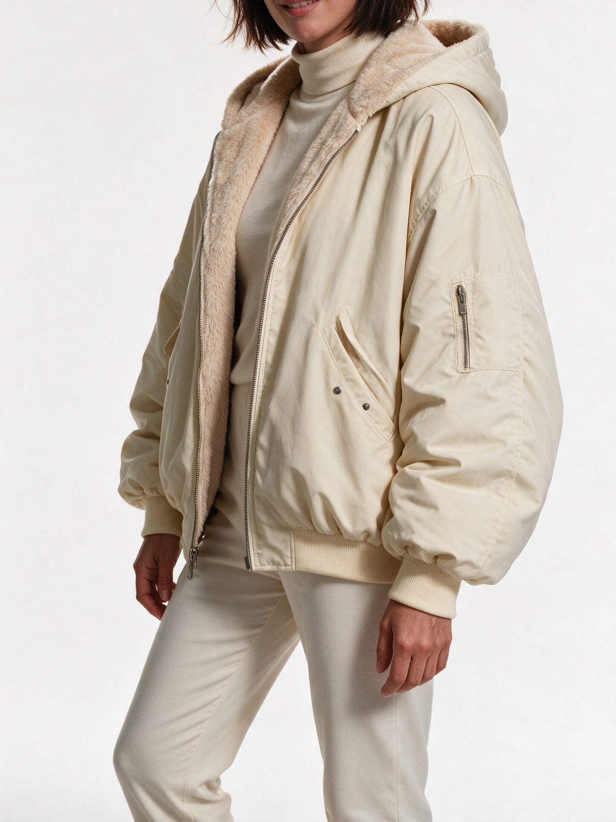 Liesel - Women's Hooded Oversized Jacket with Cosy Lining - view 3