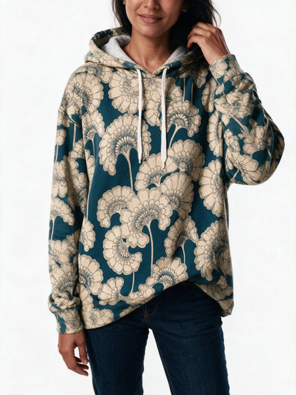 Liesel - Women's Oversized Floral Pattern Hoodie - view 3