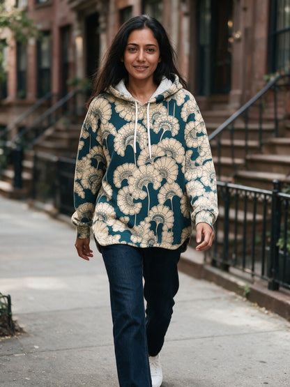 Liesel - Women's Oversized Floral Pattern Hoodie - view 4