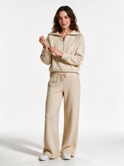 Linnet - Women's Half Zip Sweatshirt and Wide Leg Lounge Set - view 1
