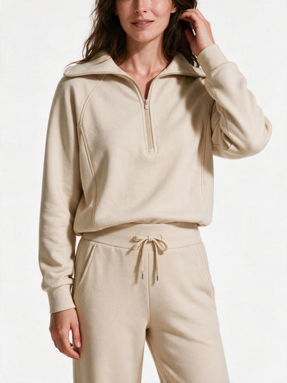 Linnet - Women's Half Zip Sweatshirt and Wide Leg Lounge Set - view 3
