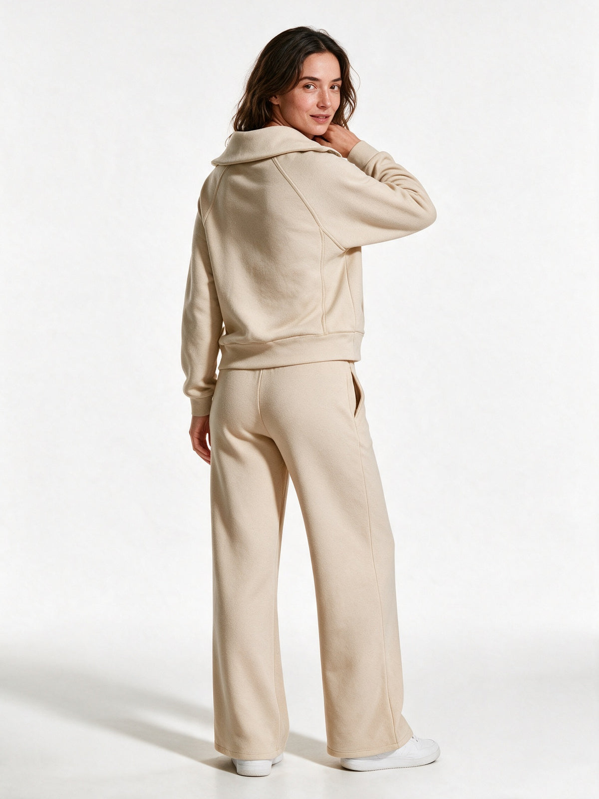Linnet - Women's Half Zip Sweatshirt and Wide Leg Lounge Set - view 5
