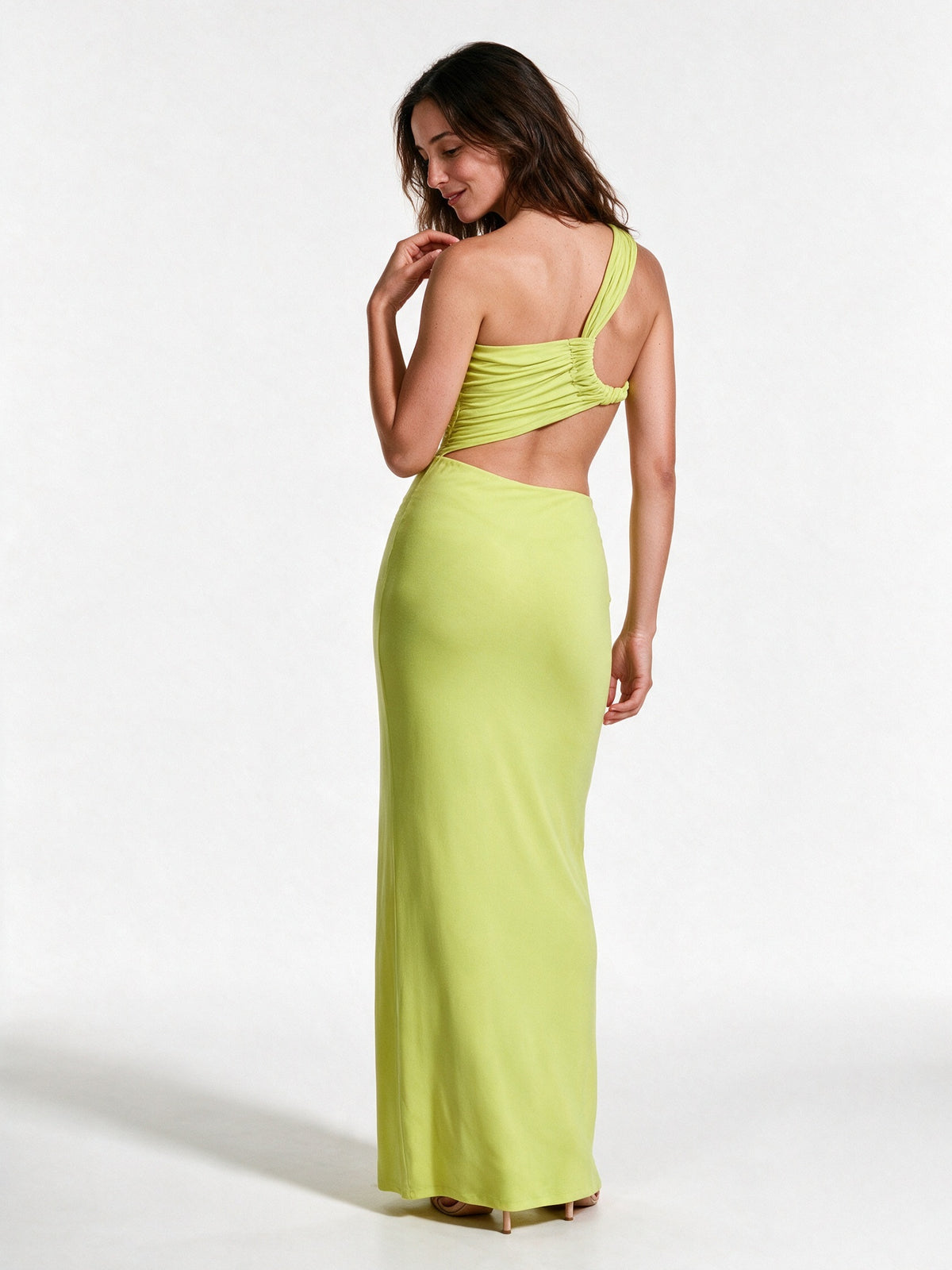 Liora - One-Shoulder Cut-Out Draped Maxi Dress - view 5