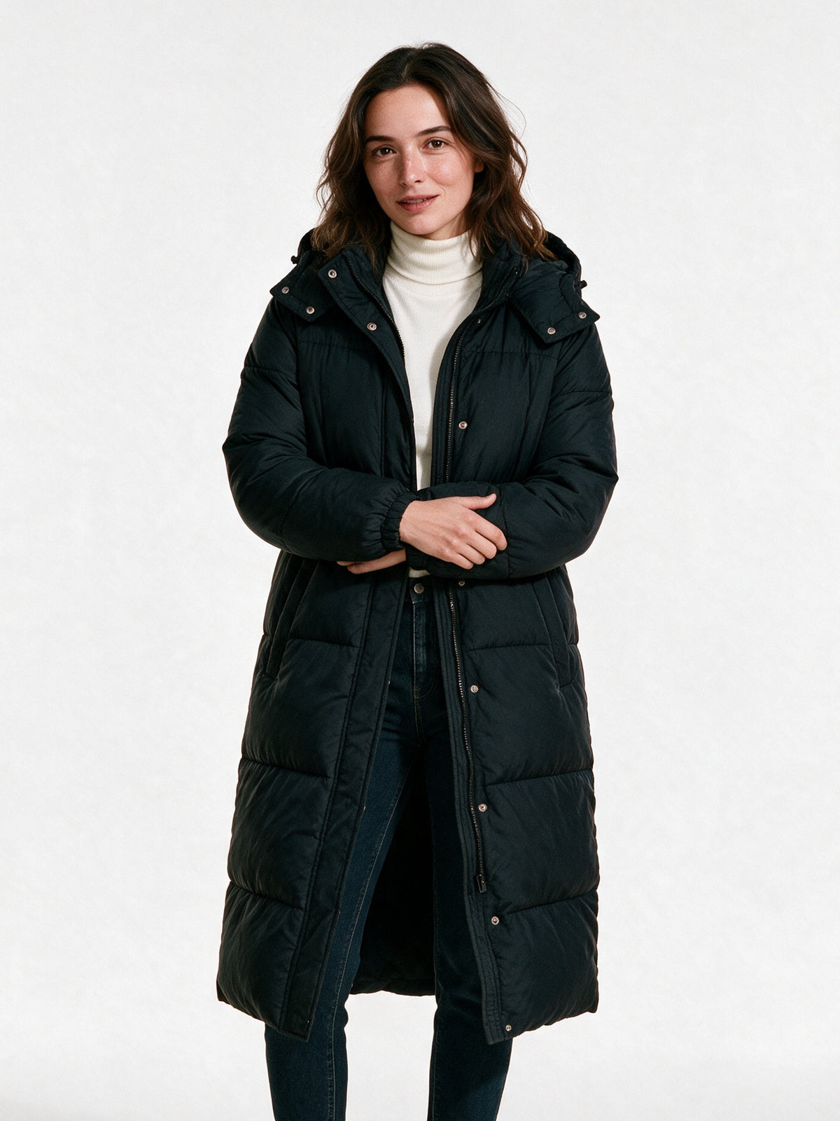 Livia - Women's Long Hooded Puffer Coat - view 1