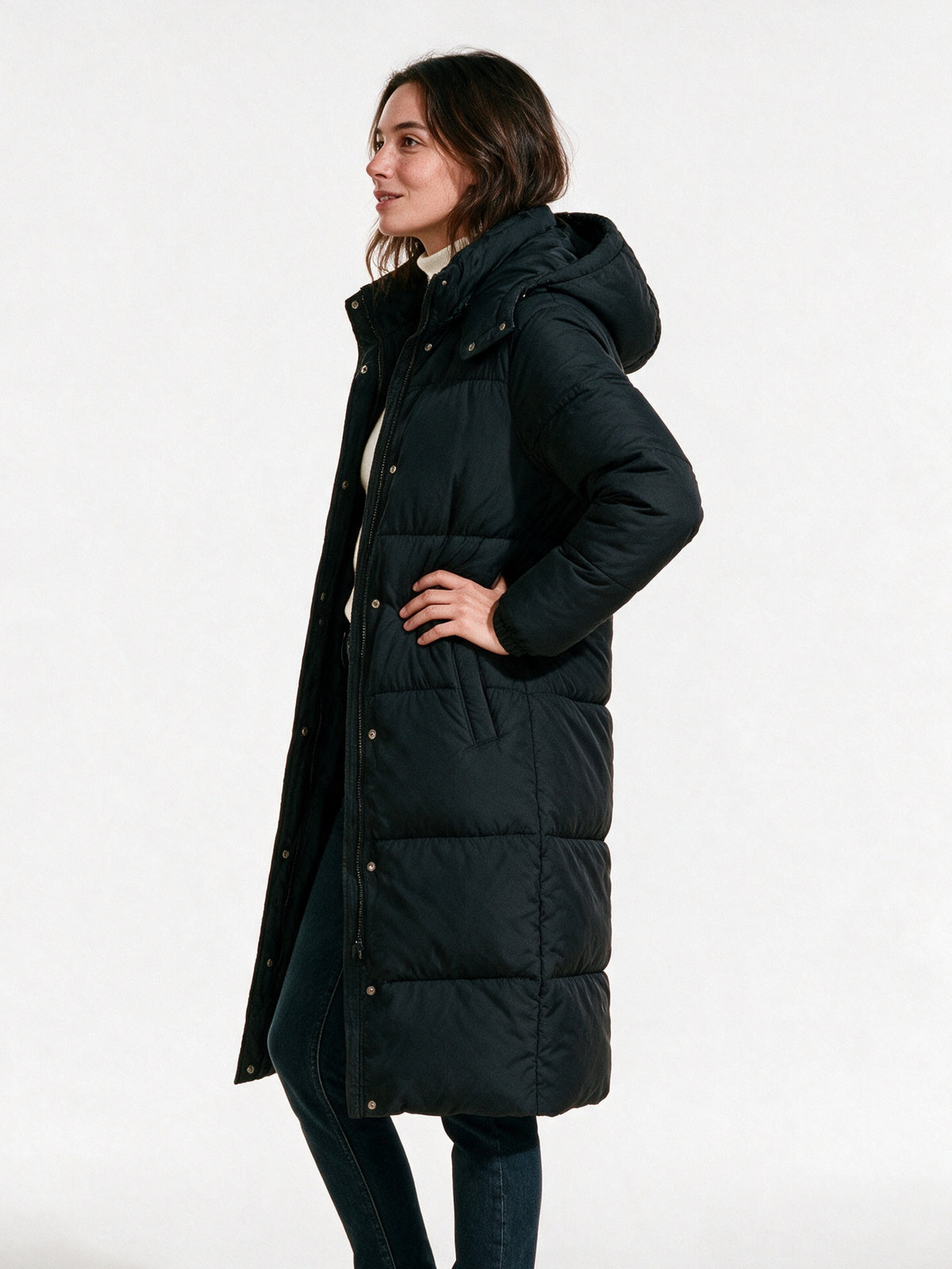 Livia - Women's Long Hooded Puffer Coat - view 2