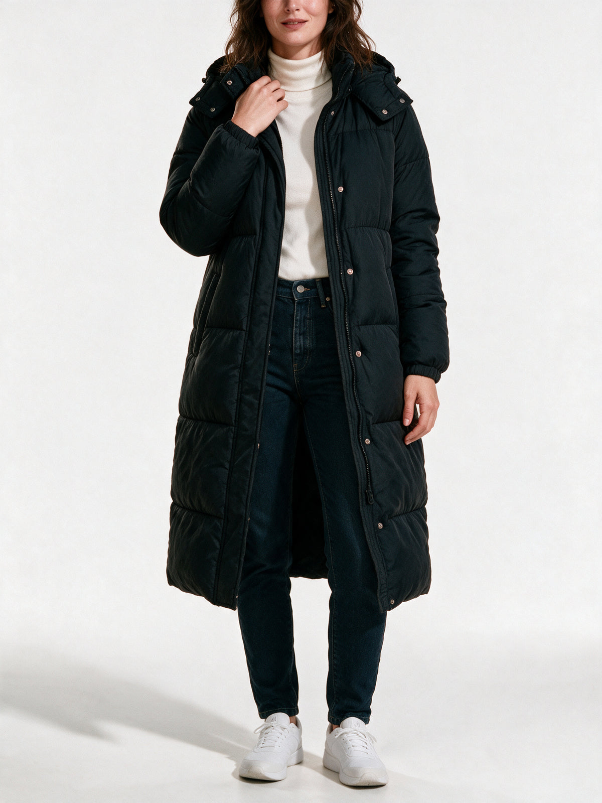 Livia - Women's Long Hooded Puffer Coat - view 3