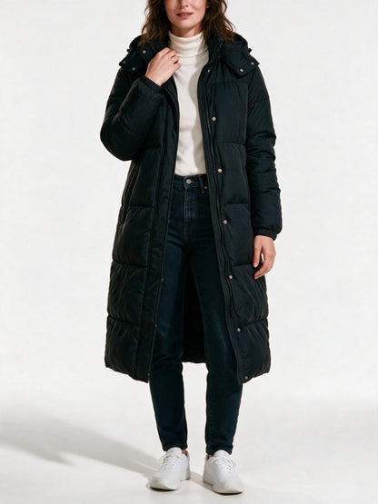 Livia - Women's Long Hooded Puffer Coat - view 3