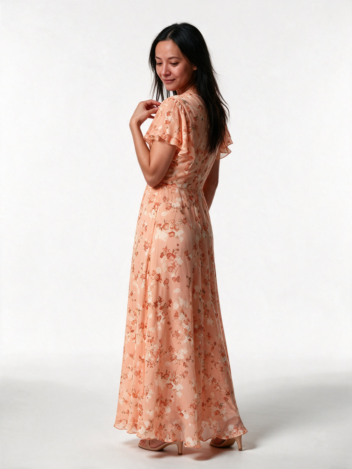 Lola - Floral Flutter Sleeve Maxi Dress for Women - view 5