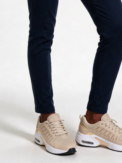 Loretta - Women's Cushioned Air Sole Lace-Up Sneakers - Beige