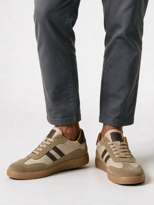Luca - Men's Retro Two Stripe Low Top Sneakers - view 1