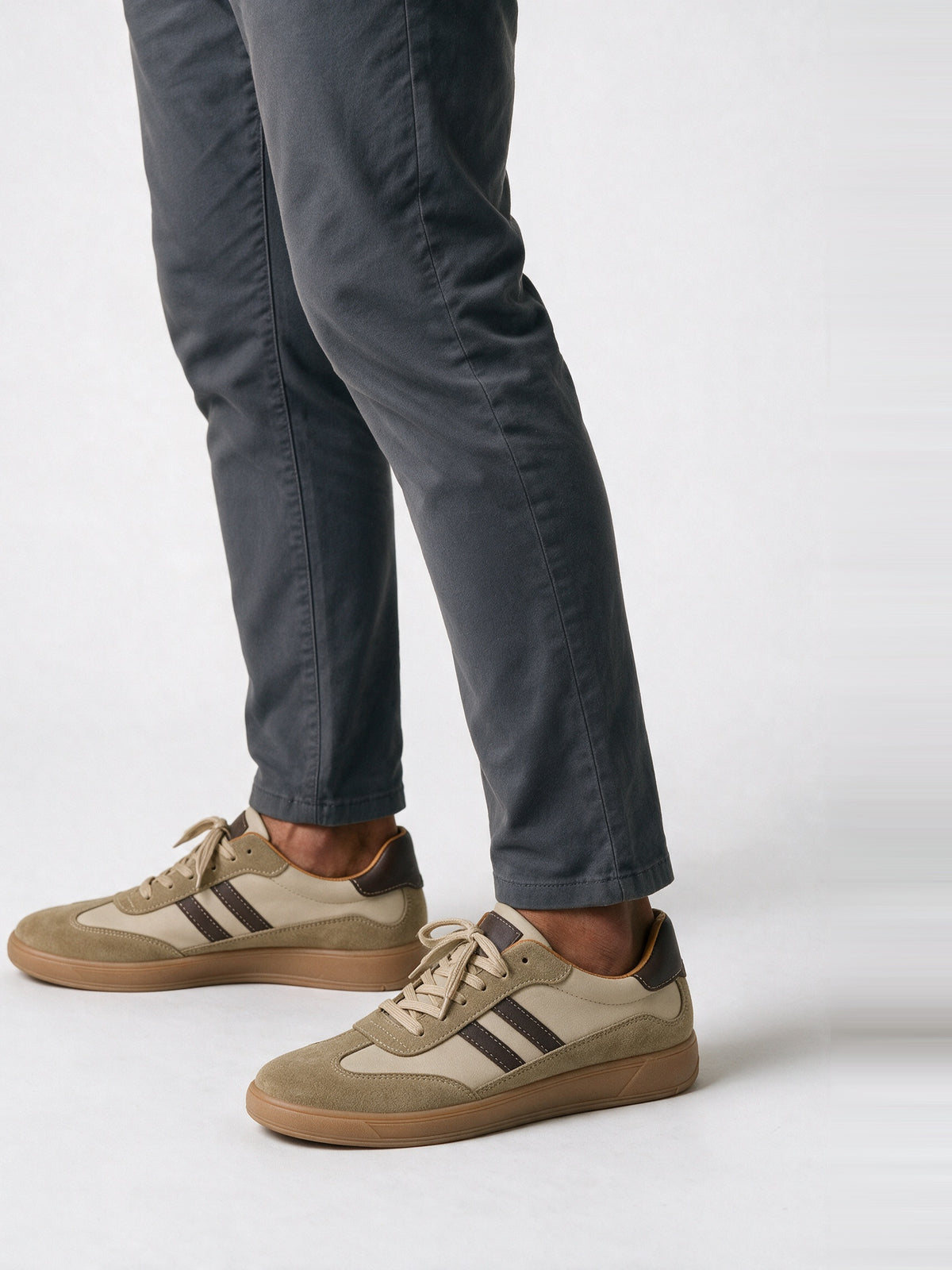 Luca - Men's Retro Two Stripe Low Top Sneakers - view 2