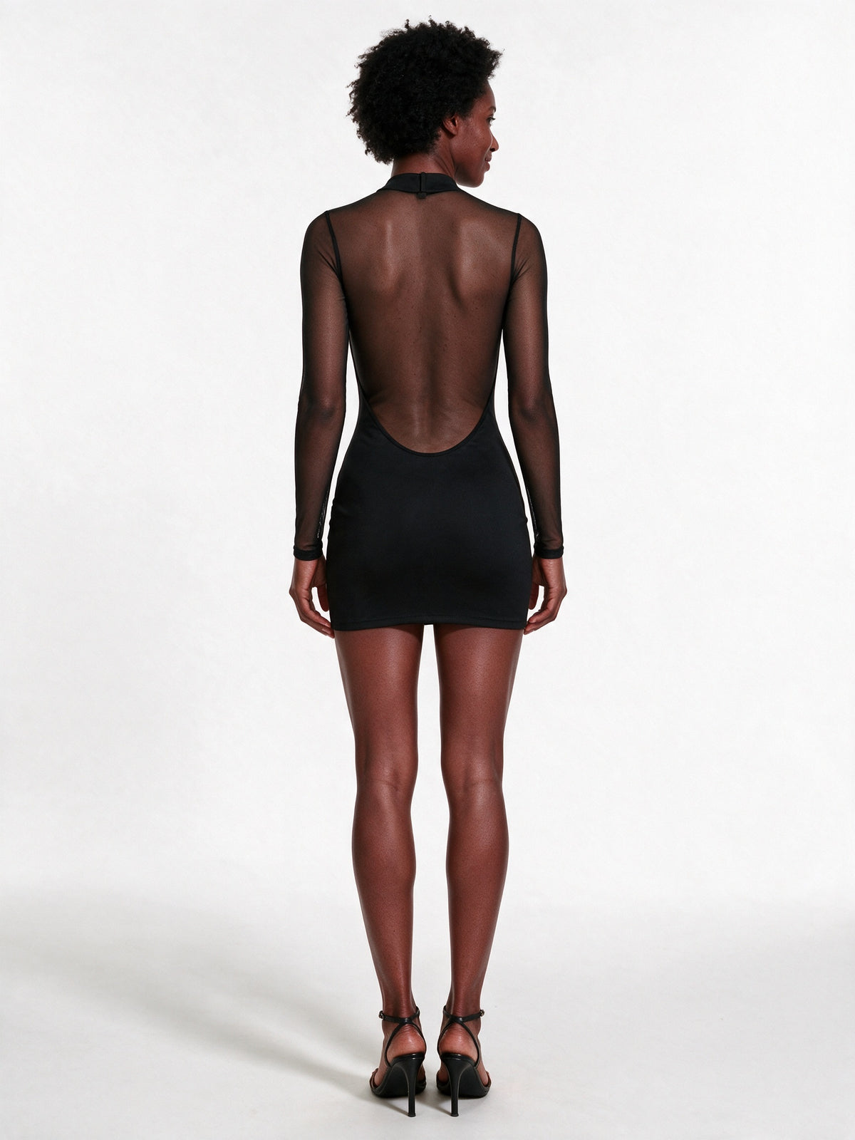 Lucienne - Women's Sheer Sleeve Bodycon Mini Dress - view 5