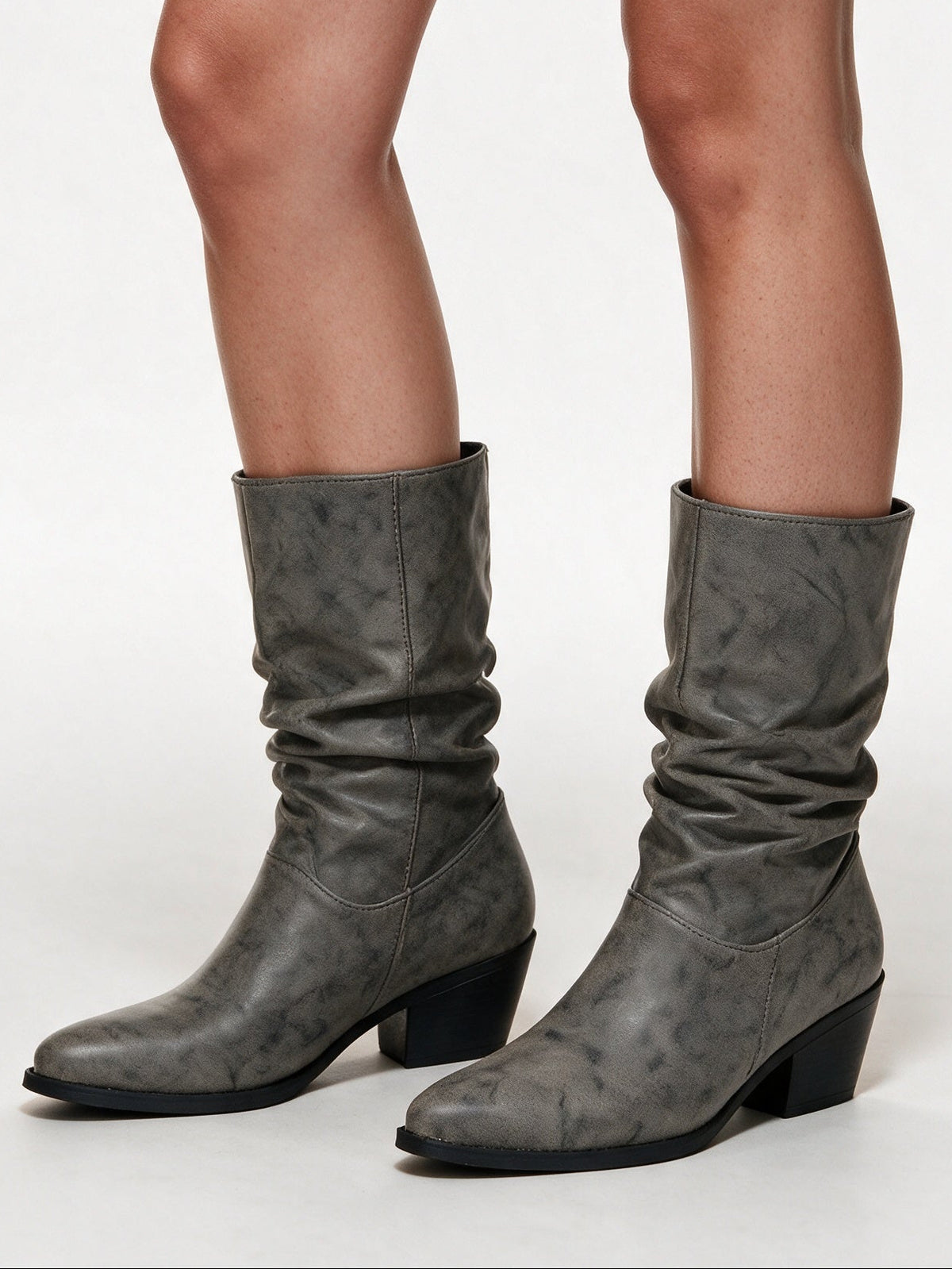 Madison - Slouch Mid-Calf Block Heel Boots - view 1