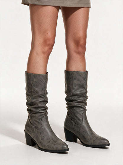 Madison - Slouch Mid-Calf Block Heel Boots - view 3