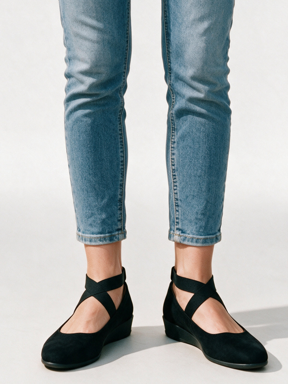 Magali - Women's Cross Strap Wedge Ballet Flats - view 1