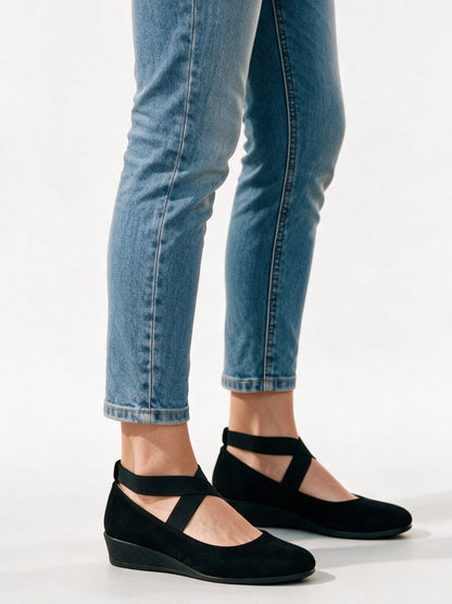Magali - Women's Cross Strap Wedge Ballet Flats - view 2