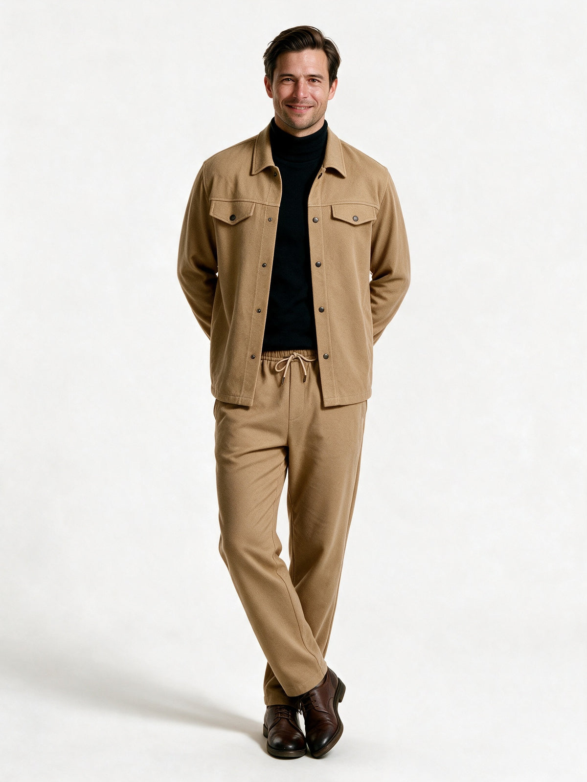 Maguila - Men's Button Front Shirt Jacket and Trouser Set - view 1