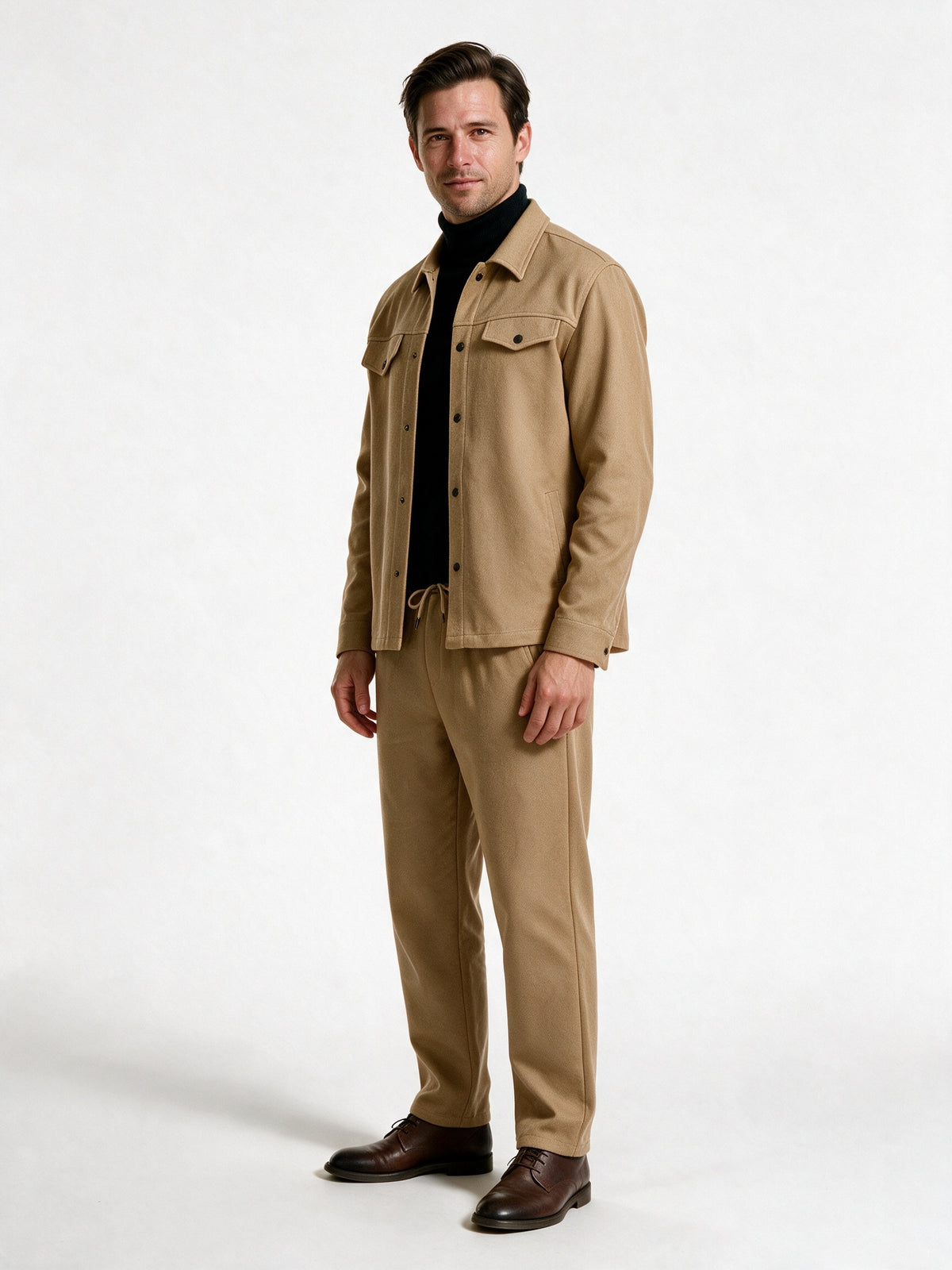 Maguila - Men's Button Front Shirt Jacket and Trouser Set - view 2