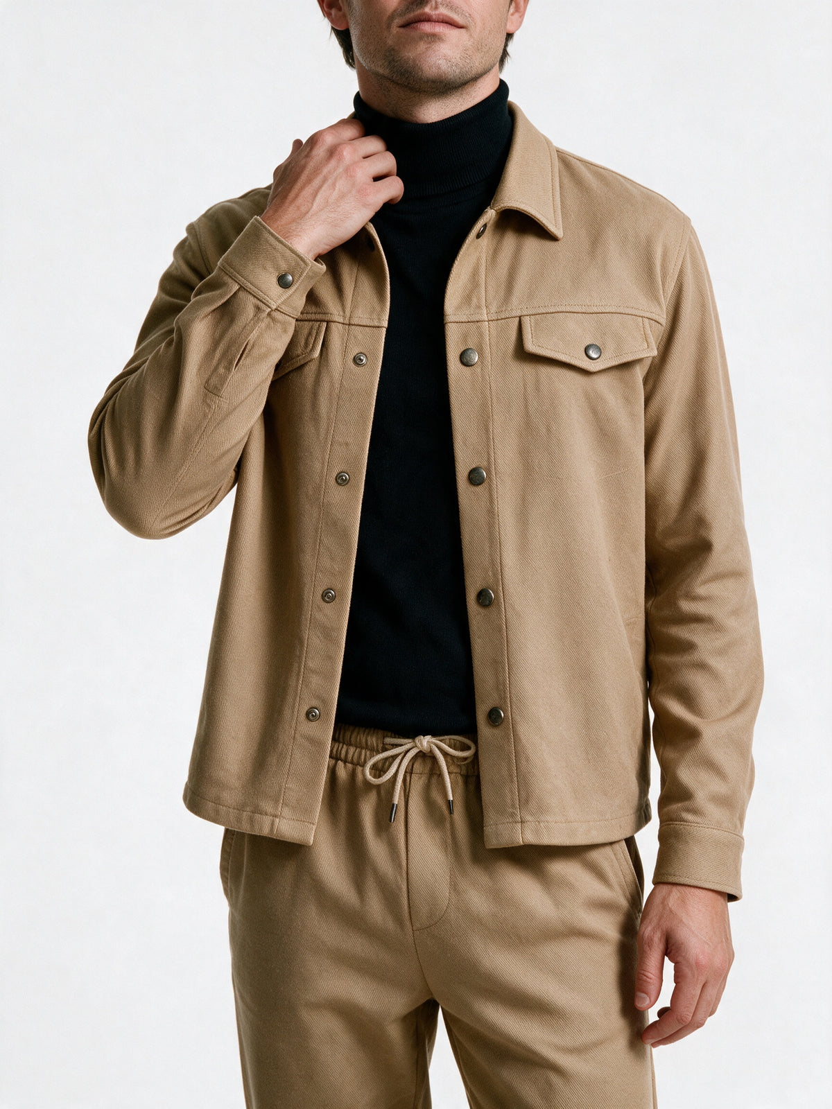 Maguila - Men's Button Front Shirt Jacket and Trouser Set - view 3