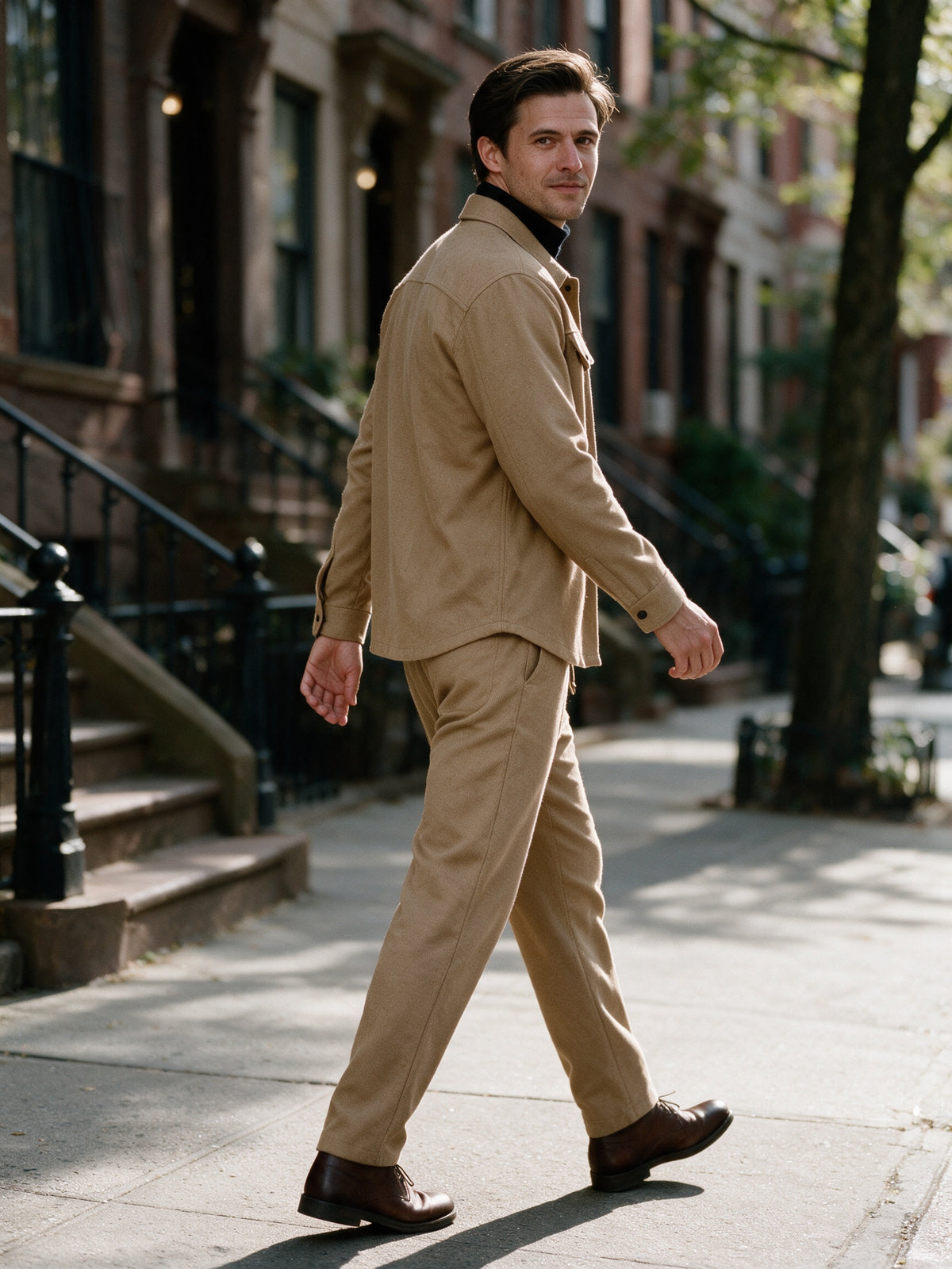 Maguila - Men's Button Front Shirt Jacket and Trouser Set - view 4