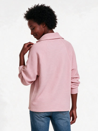 Maren - Women's Ribbed Half Zip Pullover - view 5