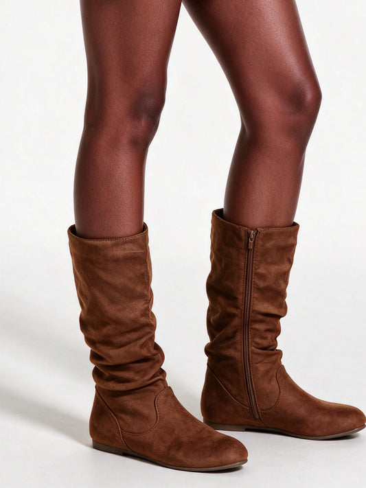 Margit - Women's Flat Side Zip Slouch Boots - view 2