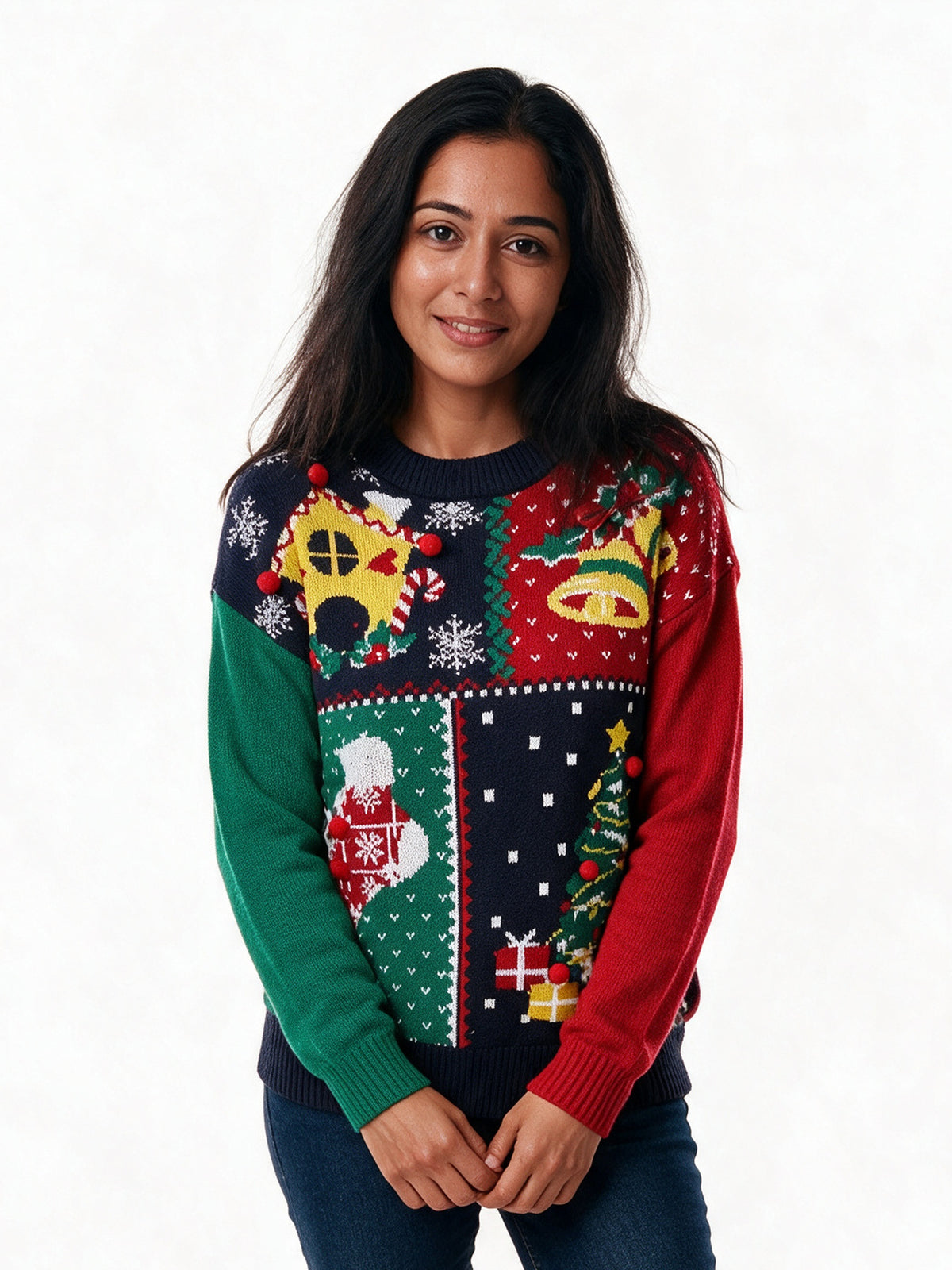 Marte - Women's Patchwork Party Sweater - view 1