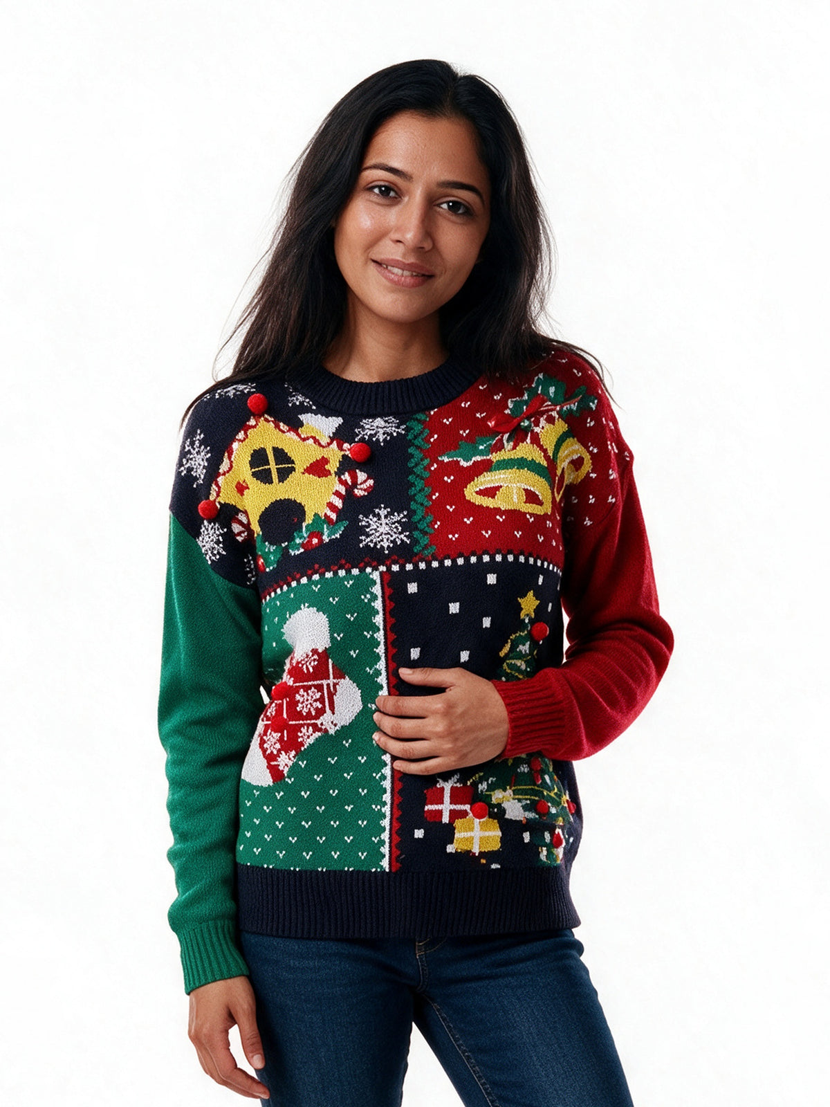 Marte - Women's Patchwork Party Sweater - view 2